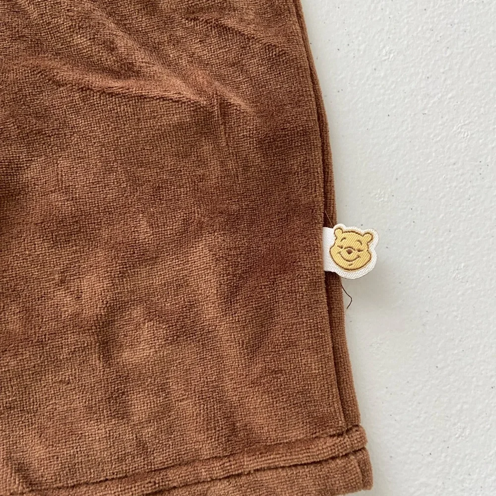 NEW Disney baby‎ girl’s brown soft fuzzy elastic waist pants bow 3-6 months